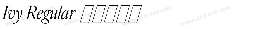 Ivy Regular字体转换